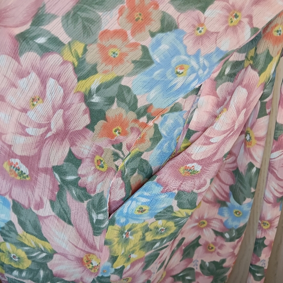 VTG Victoria's Secret Floral Satin Gold Label Kimono/Robe/Peignoir One Size - Picture 6 of 10